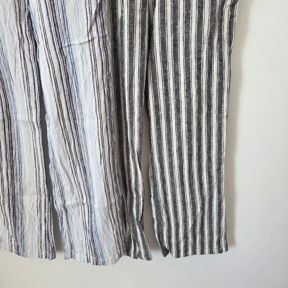 Belle Du Jour Linen Stripe Beach Pants Bundle Of Two Vacation Lightweight Small - Picture 4 of 14